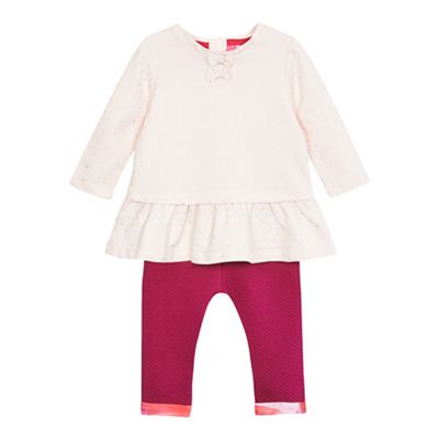 Baker by Ted Baker Baby girls' pink dotted print top and leggings set